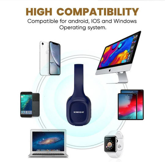Sonic Gear Airphone 5 (2025) Wireless / Wired Over Ear Headphones with 10 hours of Operation Creme Caramel