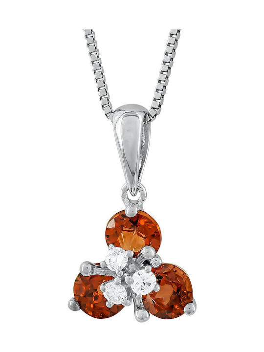 Halskette Granat Diamanten Brillant Weißgold K18 Kl036491