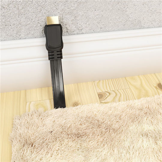 Goobay HDMI 2.1 Ultra High Speed 48Gbps 4K 120Hz HDR VRR Flat Cable HDMI male - HDMI male 3m Μαύρο