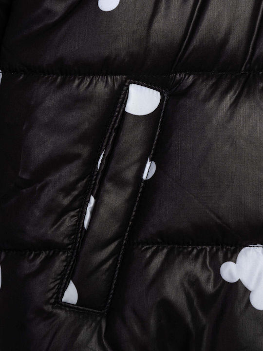 Kids' Casual Jacket with Lining & Hood Black/White/Red