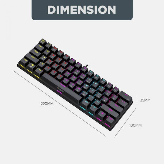 Armaggeddon MKA-1C Gaming Μηχανικό Πληκτρολόγιο με Custom Blue διακόπτες και Φωτιζόμενα πλήκτρα (Αγγλικό US)