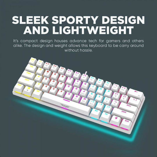 Armaggeddon MKA-1C Core Gaming Mechanische Tastatur 60% mit Benutzerdefiniert Blau Schaltern und RGB-Beleuchtung (Englisch US) Weiß