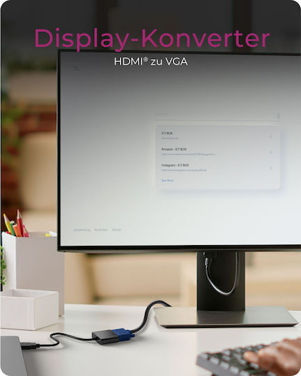 Icy Box Konverter HDMI männlich zu VGA weiblich 1Stück IB-AC502A