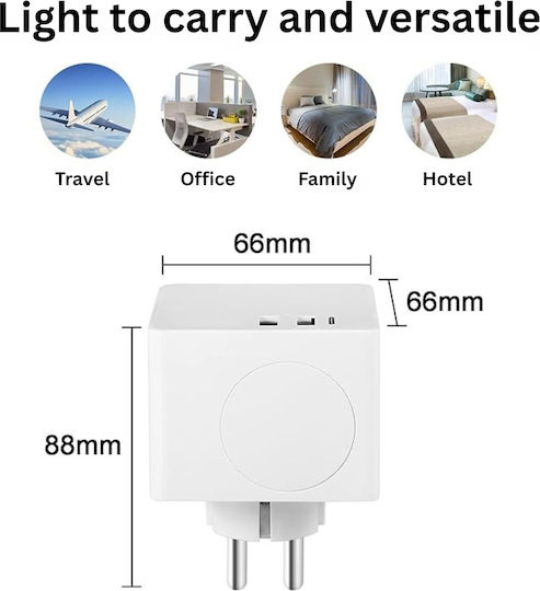 Smart PowerCube 6 Prize cu 2 USB-A și USB-C Gri