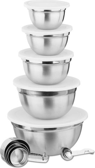 Relaxdays Stainless Steel Mixing Bowl Capacity 3.6lt 18pcs