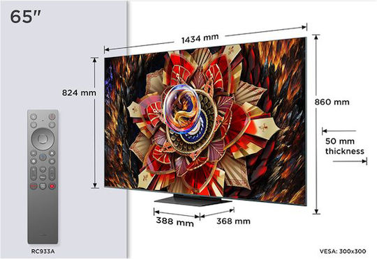 TCL Смарт Телевизор 65" 4K UHD Mini LED 65C9K HDR (2025)