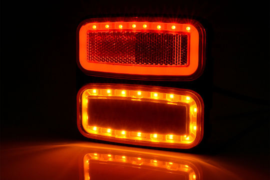 Multifunctional Rear Light Ledneon Was 12 / 24v Orange Red
