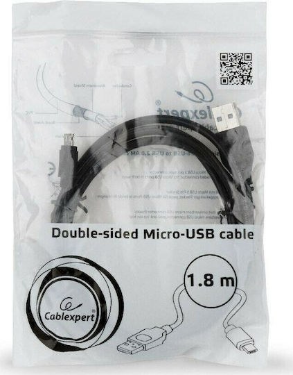 Cablexpert Regular USB 2.0 to micro USB Cable Μαύρο 1.8m (9781975376652) 1τμχ