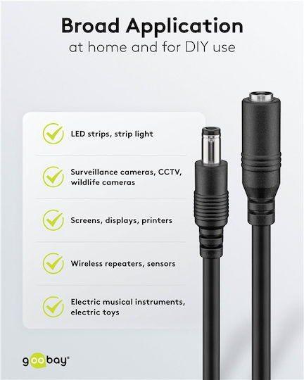 Goobay DC - DC Cable 3m Μαύρο 71399