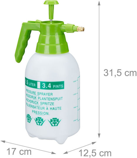Relaxdays Pulverizator cu presiune cu Capacitate 1.5lt în culoarea Transparent