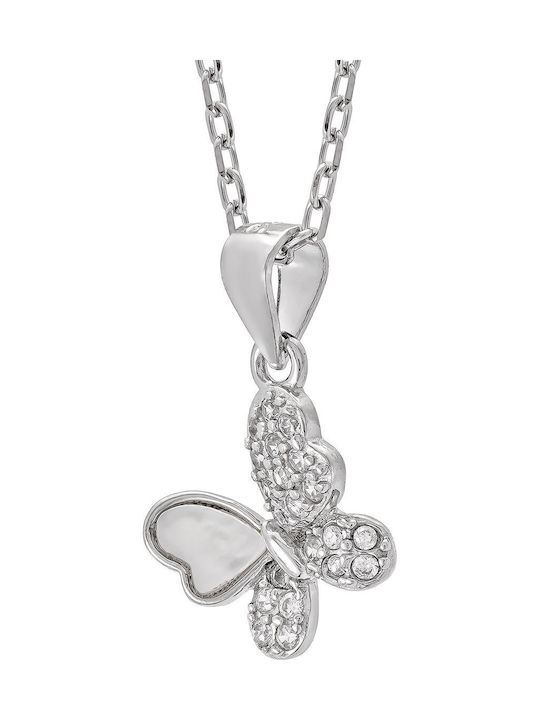 Kiriakos Gofas Charm mit Design Schmetterling aus Silber mit Zirkon