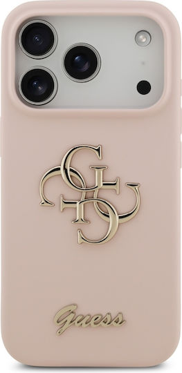 Guess Silicone Big 4g Script Umschlag Rückseite Silikon Rosa (iPhone 17 Pro)
