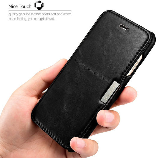 iCarer Folio Back Cover Leather Waterproof Brown (iPhone 16)