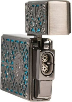 Rocky Patel Burn Feuerzeug 2xjet Blau-Silber