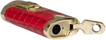 Rocky Patel Statesman Feuerzeuge 3xjet Gold-Rot Leder Punch