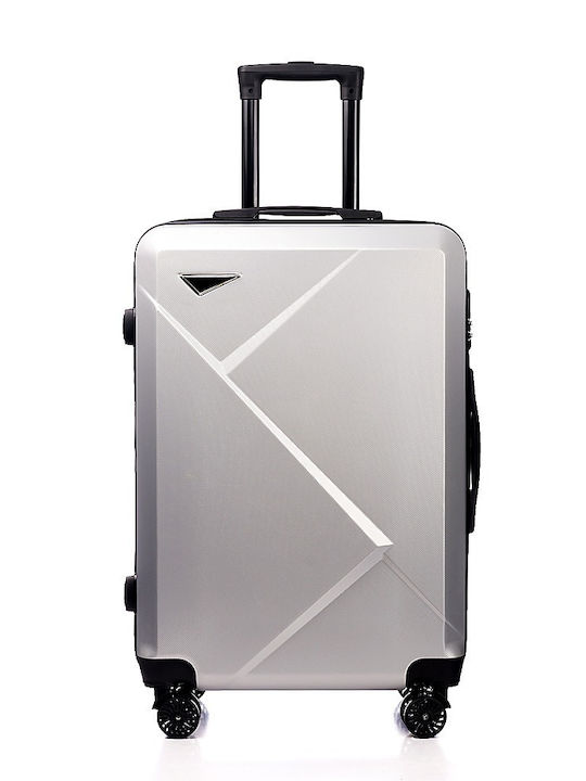 Kourk Large Hard Gray Travel Suitcase With 4 Wheels Height 72cm