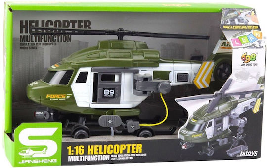 Militär Hubschrauber Haken Tragegestell Lichter Geräusche Khaki 1:16 Lean Toys