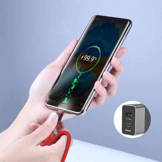Baseus Type C Cable PD PD2.0 60W 20V 3A QC3.0 1m Black + Red