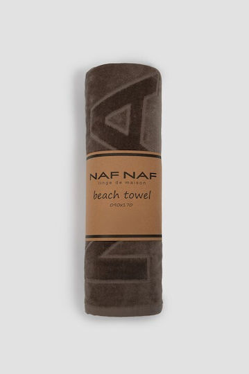 Naf Naf Πετσέτα Θαλάσσης Καφέ 170x90εκ.