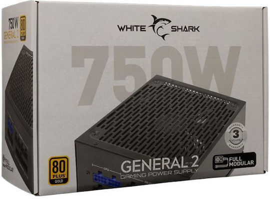 White Shark 750W Black Computer Power Supply Full Modular 80 Plus Gold (GPSU-750W)