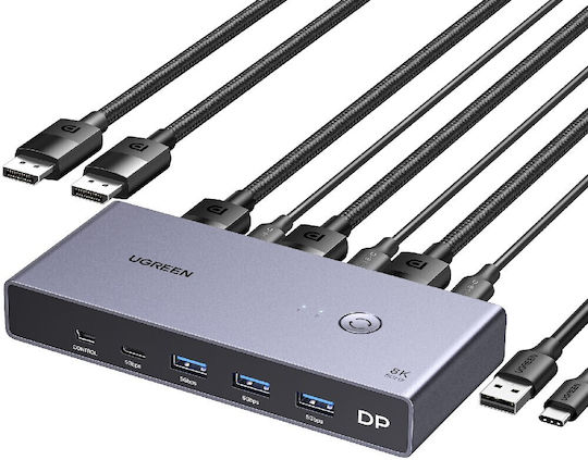 Ugreen Kvm Switch 2 Θέσεων Usb/dp KVM & Data Switch με USB / USB 3.0 / USB-C