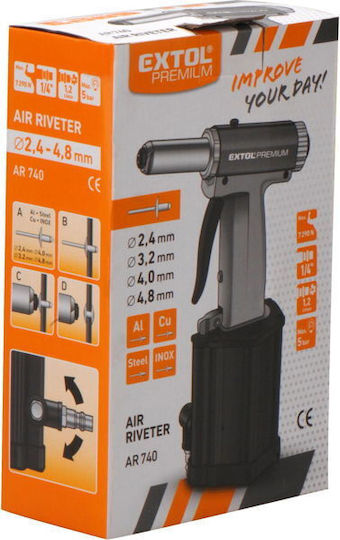 Riveter Extol Premium Pneumatic 1/4" 4-5 Bar 18 Mm