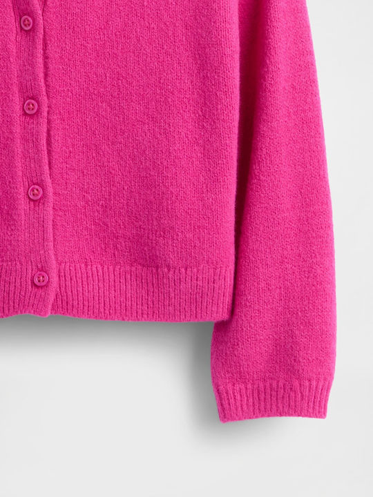 Kids Cardigan Cotton Bright Fuchsia