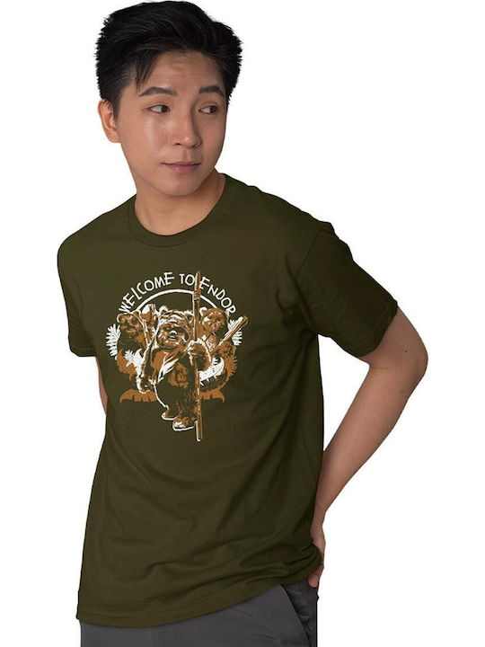 Cotton Division Star Wars Welcome To Endor T-shirt Khaki Mswts044