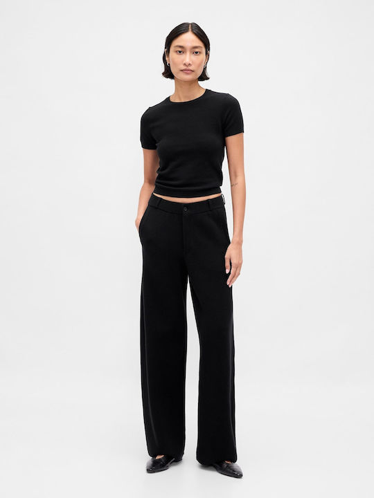 Γυναικείο Crop Πουλόβερ Βαμβακερό Black