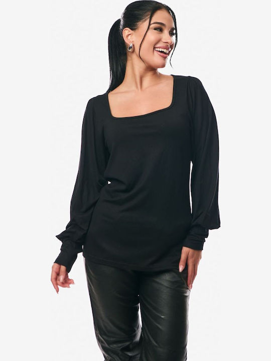 Women's Sweater with 3/4 Sleeve Black