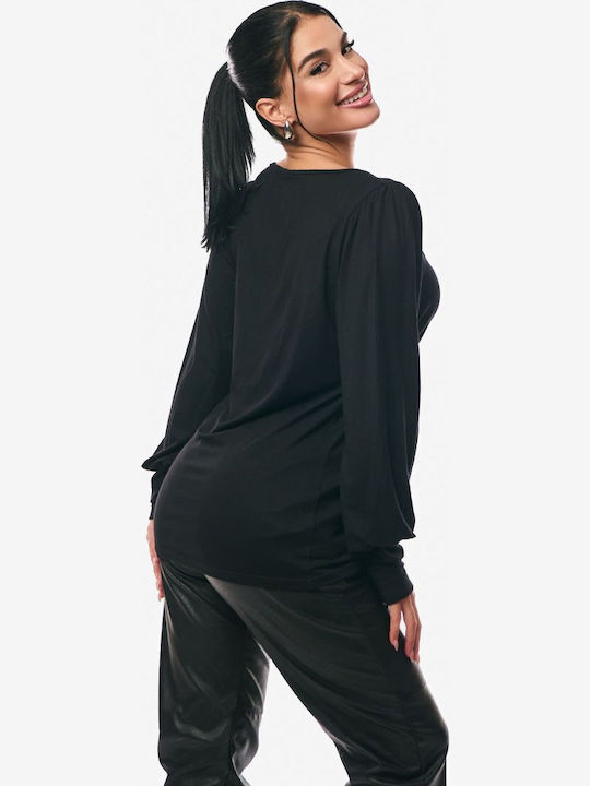 Women's Sweater with 3/4 Sleeve Black