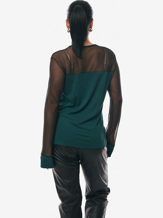 Women's Blouse with Sheerness Cypress