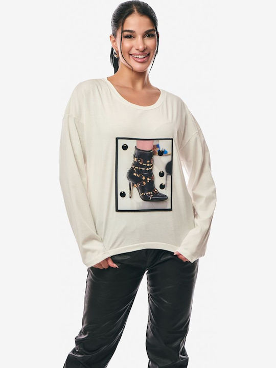Women's Blouse Long Sleeve Ecru