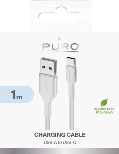 Puro USB 2.0 Cable USB-C male - USB-A White 1m (646)