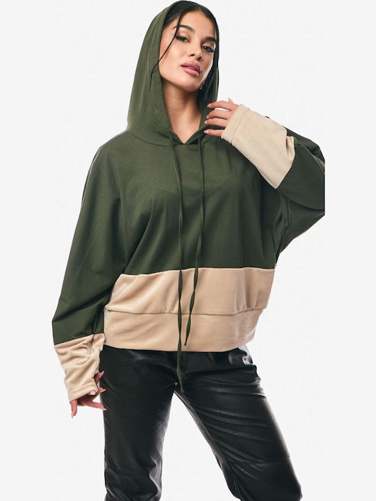 Women's Blouse Leather with Hood Khaki