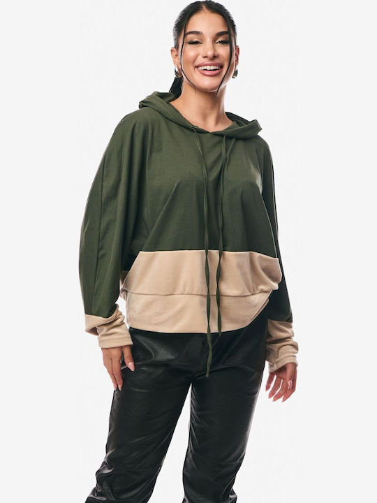 Women's Blouse Leather with Hood Khaki
