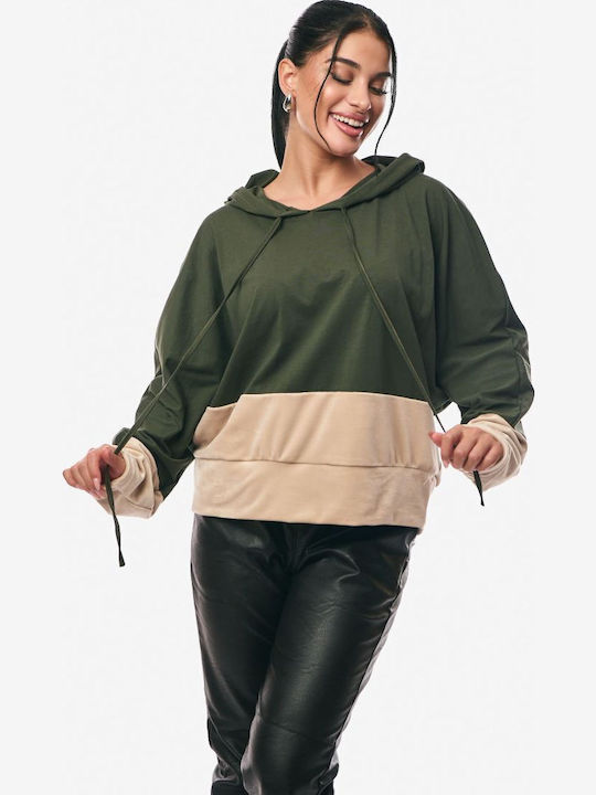 Women's Blouse Leather with Hood Khaki
