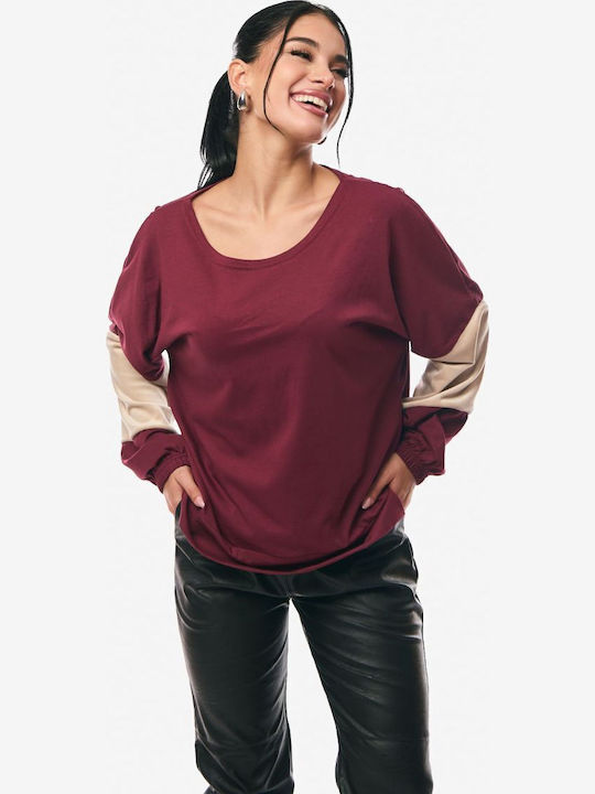Women's Blouse Cotton Burgundy
