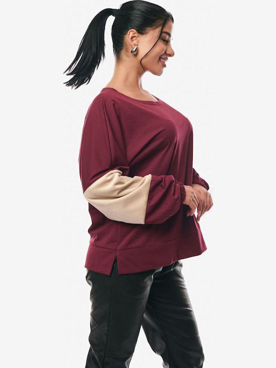 Women's Blouse Cotton Burgundy
