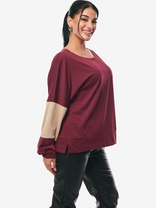 Women's Blouse Cotton Burgundy