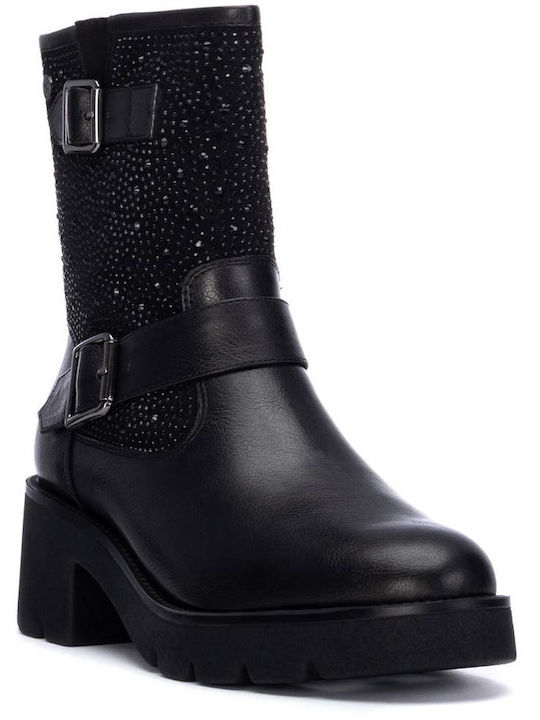 Women's Ankle Boots with Medium Heel Black