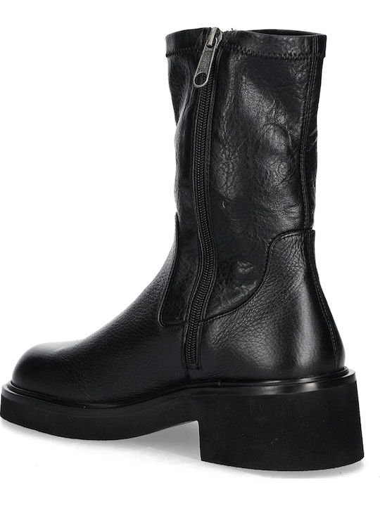 Leather Women's Ankle Boots Black