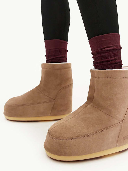 Suede Women's Ankle Boots Beige