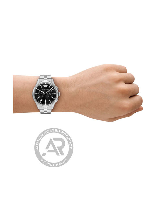 Emporio Armani Men's Watch 42mm Chronograph Battery with Silver Metal Bracelet