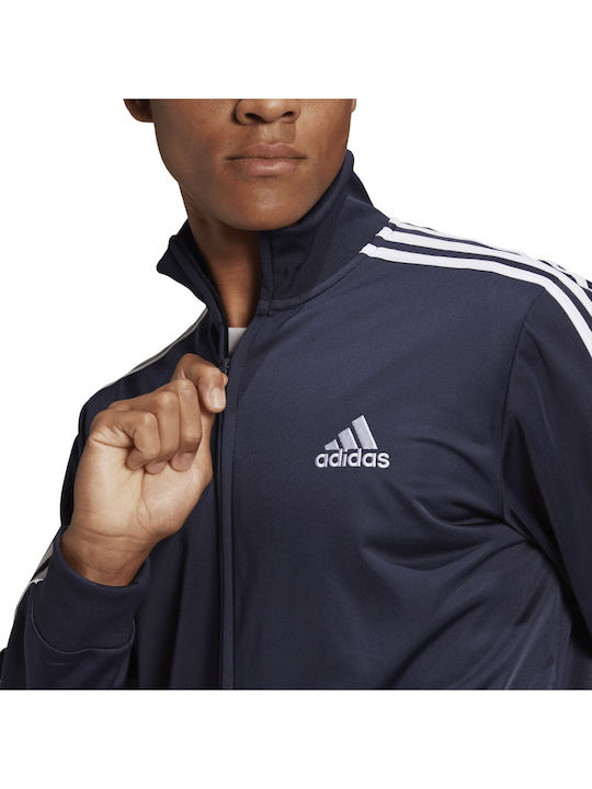 Primegreen Essentials 3-Stripes Σετ Φόρμας Γυαλιστερό με Λάστιχο Legend Ink / White