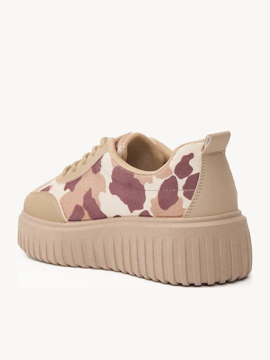Adidași Flatform Bej Talpă Groasă