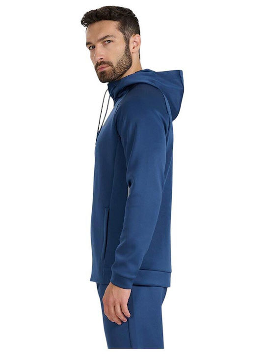 Functional Men's Athletic Hooded Jacket Blue