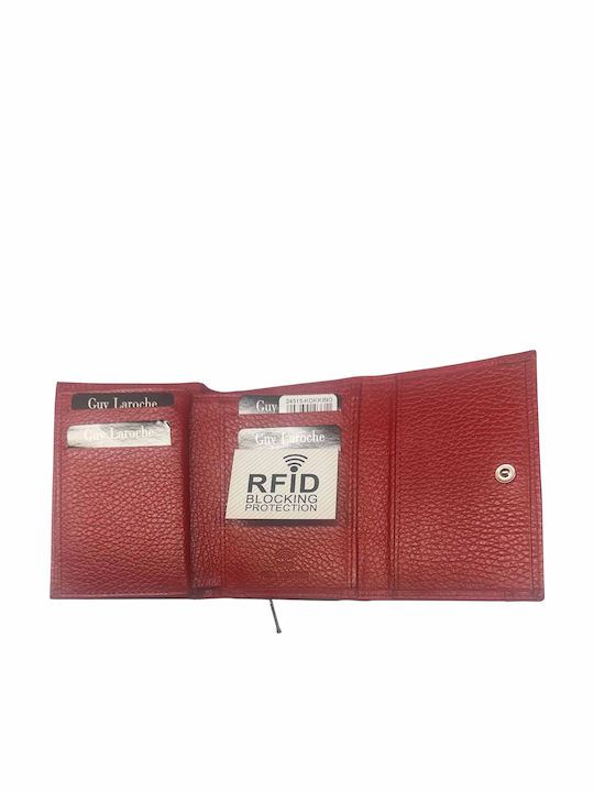 Μικρό Δερμάτινο Γυναικείο Πορτοφόλι με RFID Κόκκινο