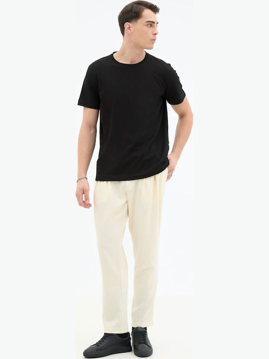 Men's Trousers Elastic Ecru