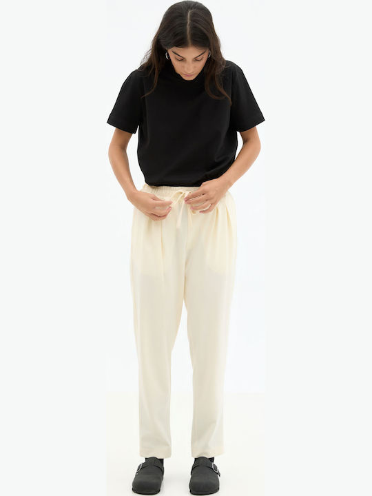 Men's Trousers Elastic Ecru